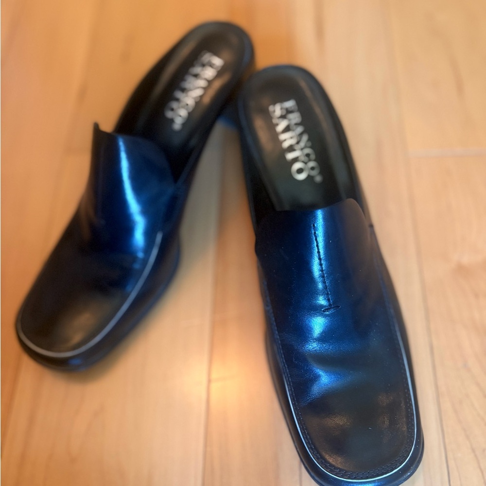 Franco Sarto Black Heels Sleek Slip-On Design